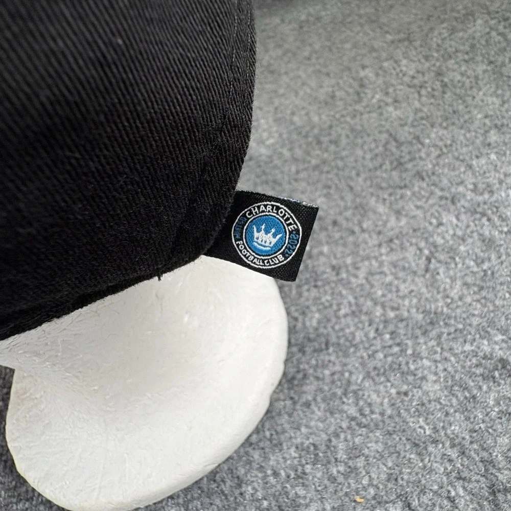 Charlotte FC New Era Hat & Ruffneck Scarf Set Black Blue MLS Soccer Adjustable